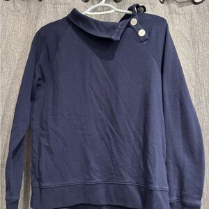 J. Crew Navy Sweatshirt with Button Detail